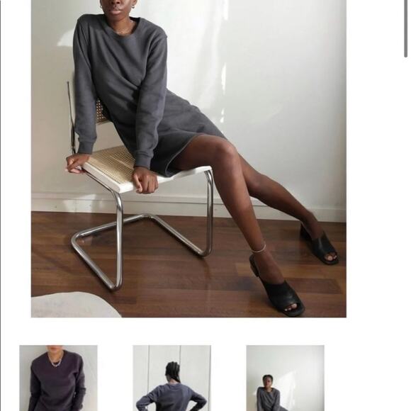 Thakoon Open Back Gray Sweatshirt Dress round neck long sleeeves,size medium - Picture 4 of 12